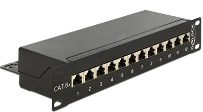 Delock 10" Patch Panel 12 Port Cat.6A black