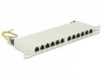 Delock 10” Patch Panel 12 Portů Cat.6A 0.5 U šedý