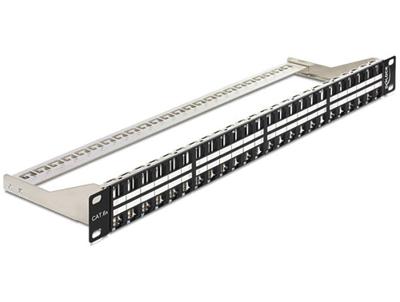 Delock 19” Keystone Patch Panel 48 Port 1 U černý