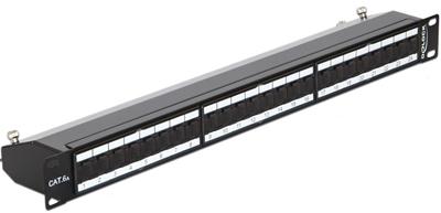 Delock 19" Patch Panel 24 Port Cat.6A black