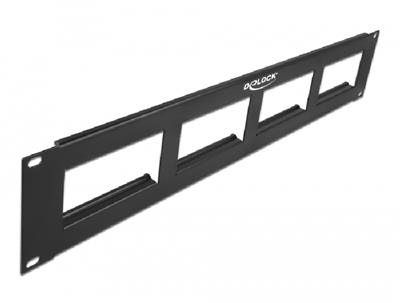 Delock 19” patch panel Easy 45, s výřezem 4 x 90,5 x 45,2 mm, 2U, černý