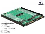 Delock 3.5” Konvertor 2 x SATA 22 pin > Dualport 2 x M.2 / 2 x mSATA