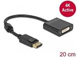 Delock Adaptér DisplayPort 1.2 samec na DVI samice 4K aktivní černý