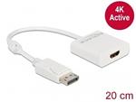 Delock Adaptér DisplayPort 1.2 samec na HDMI samice 4K aktivní bílá