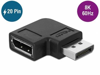 Delock Adaptér DisplayPort 1.4 samec na samice 90° nakloněný doprava 8K 60 Hz