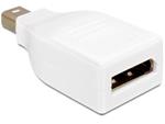 Delock adaptér Displayport mini samec > Displayport samice, bílý