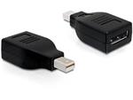 Delock adaptér Displayport mini samec > Displayport samice, černý