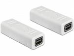 Delock adaptér Displayport mini samice / samice, bílá