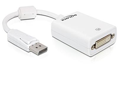 Delock adaptér DisplayPort (samec) na DVI 24+5 (samice), bílý