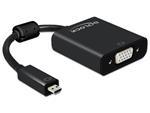 Delock adaptér HDMI Micro-D samec > VGA samice, s Audio, černý