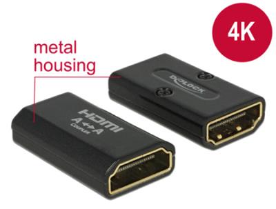 Delock Adaptér High Speed HDMI s Ethernetem – HDMI-A samice > HDMI-A samice 4K černý