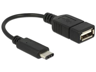 Delock adapter kabel USB Typ-C™ 2.0 samec > USB 2.0 typ A samice 15 cm černý