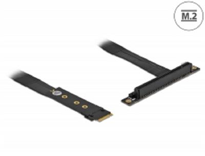 Delock Adaptér M.2 klíč M na PCIe x16 NVMe, pravoúhlý, s kabelem délky 20 cm