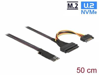 Delock Adaptér M.2 klíč M na U.2 SFF-8639 NVMe s kabelem délky 50 cm