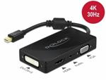 Delock Adaptér Mini DisplayPort 1.2 na VGA / HDMI / DVI / Audio samice 4K pasivní černý