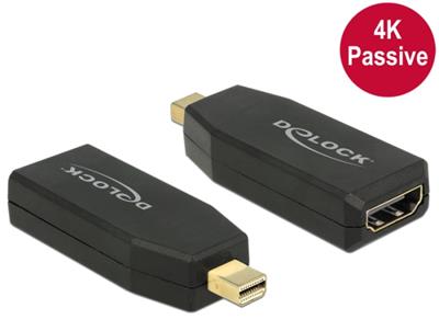 Delock adaptér mini Displayport 1.2 samec > HDMI samice 4K aktivní černý