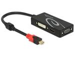 Delock Adaptér mini Displayport 1.2 samec > VGA / HDMI / DVI samice 4K pasivní černý