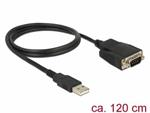 Delock Adaptér USB 2.0 Typ-A samec > 1 x Serial RS-232 DB9 samec se šrouby a maticemi ESD ochrana