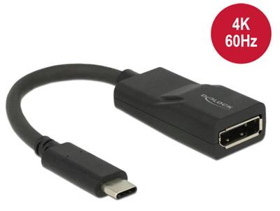 Delock Adaptér USB Type-C™ samec > Displayport samice (DP Alt Mód) 4K 60 Hz