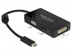 Delock Adapter USB Type-C™ Stecker > VGA / HDMI / DVI Buchse schwarz