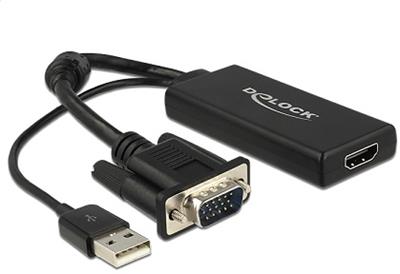 Delock adaptér VGA na HDMI s audio černý