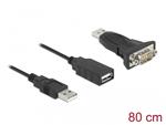 Delock Adaptér z rozhraní USB 2.0 Typu-A na 1 x 9 pinový zástrčkový konektor sériového rozhraní RS-232 D-Sub s maticemi