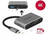 Delock Adaptér z USB Type-C™ na HDMI a VGA s portem rozhraní USB 3.0 a PD