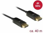 Delock Aktivní optický kabel DisplayPort 1.2 samec > DisplayPort samec 4K 60 Hz 40 m