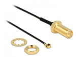 Delock Antenna Cable RP-SMA jack bulkhead > MHF/ U.FL-LP-068 compatible plug 100 mm thread length 10 mm