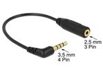 Delock Audio kabel Stereo jack 3.5 mm 3 pin samec > Stereo jack 2.5 mm 3 pin  samice pravoúhlá