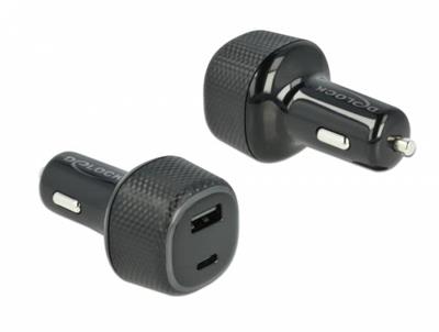 Delock Automobilová nabíječka USB Type-C™ PD 3.0 a USB Typu-A na 63 W