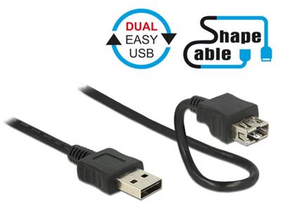 Delock Cable EASY-USB 2.0 Type-A male > EASY-USB 2.0 Type-A female ShapeCable 0.2 m