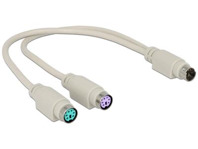 Delock Cable PS/2 Splitter 1 x male > 2 x female 20 cm