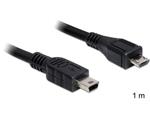 Delock Cable USB 2.0 micro-B male > USB mini male 1 m