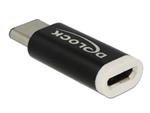 Delock Černý Adaptér USB 2.0 Micro-B samice (zařízení) > USB Type-C™ 2.0 samec (zařízení)