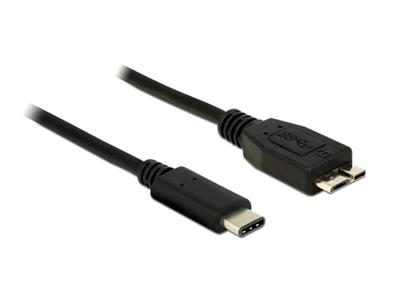 Delock Černý SuperSpeed kabel USB 10 Gbps (USB 3.1, Gen 2) USB Type-C™ samec > USB type Micro-B samec 1 m