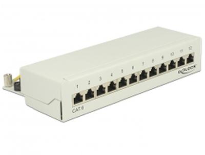 Delock Desktop Patch Panel 12 Port Cat.6 grey