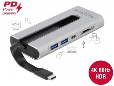 Delock Doková stanice USB Type-C™ 4K - HDMI / USB 3.2 / SD / LAN / PD 3.0