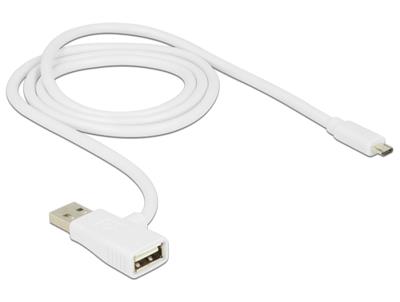 Delock Fast Charging Cable USB 2.0 A male > female + Micro USB 2.0 male 1 m