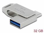 Delock Flash disk USB 3.2 Gen 1, USB-C™ + Typ-A, 32 GB - kovový kryt