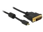 Delock HDMI kabel Micro-D samec > DVI 24+1 samec 2 m