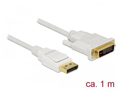 Delock Kabel Displayport 1.2 samec > DVI 24+1 samec pasivní 1 m bílý