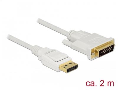 Delock Kabel Displayport 1.2 samec > DVI 24+1 samec pasivní 2 m bílý