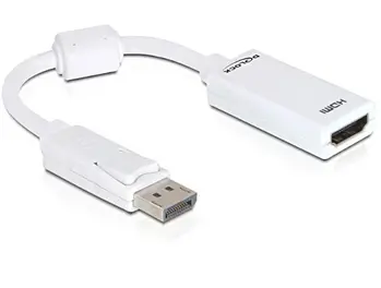 Delock kabel DisplayPort samec na HDMI A samice, délka 12,5cm, bílý