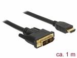 Delock Kabel DVI 18+1 samec > HDMI-A samec 1 m černý