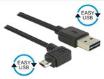 Delock kabel EASY-USB 2.0-A samec > EASY-Micro USB 2.0 samec pravoúhlý levý/pravýt 3 m