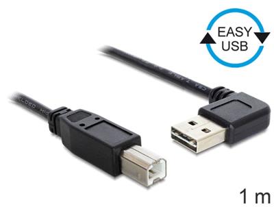 Delock Kabel EASY-USB 2.0-A samec pravoúhlý > USB 2.0-B samec 1 m