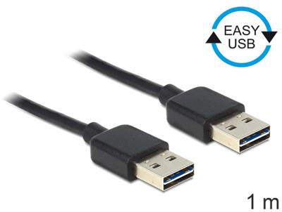 Delock Kabel EASY-USB 2.0-A samec > samec 1 m