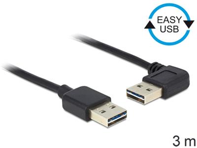 Delock Kabel EASY-USB 2.0-A samec > samec pravoúhlý 3 m