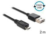 Delock kabel EASY-USB 2.0-A samec > USB 2.0 micro-B samec 2 m